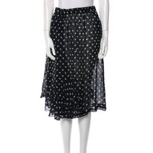 Comme des garçons midi polka dot style print skirt size medium